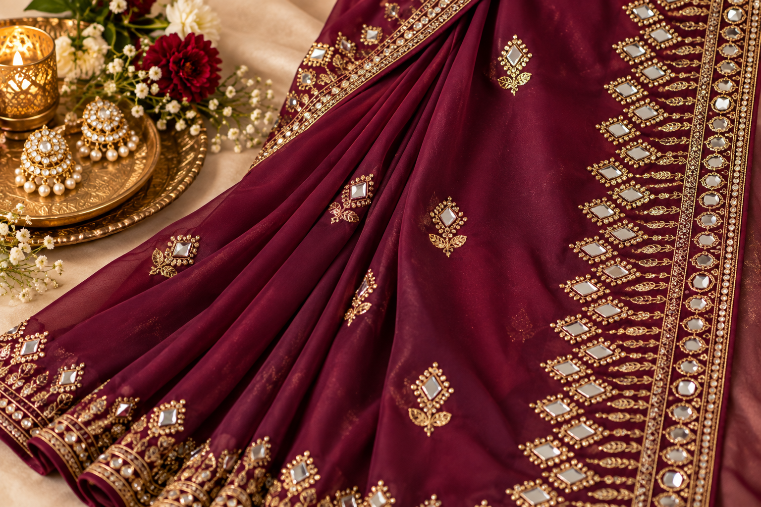 Party and Reception Saree Draping